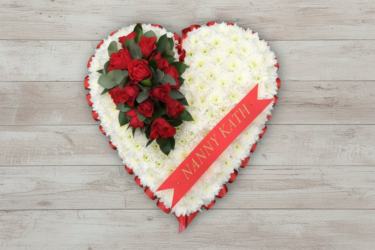 Chrysanthemum Based Heart with Posy