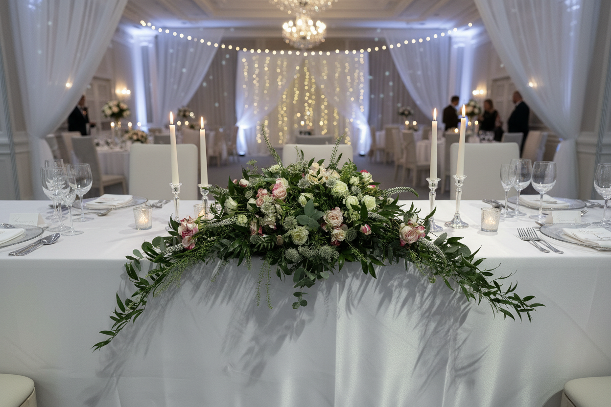 Top table wedding arrangement