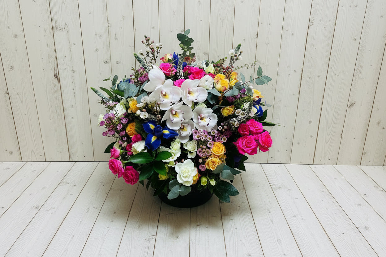 Luxury Orchid Hatbox Arrangement